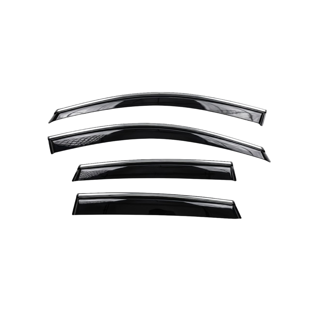 Toyota Vitz 2015 Shape Window Door Visor – Air Press Mugen Style Chrome (Set of 4) | New Heera Auto