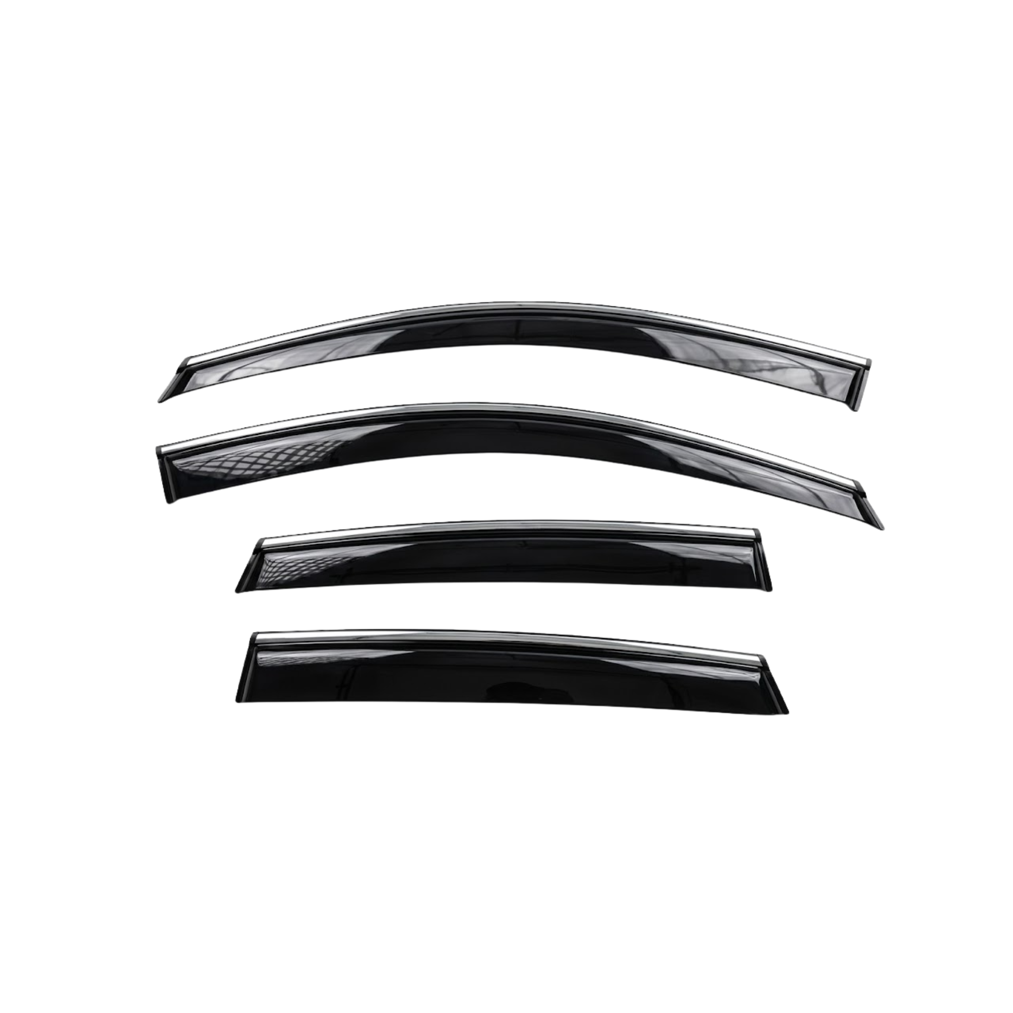 Toyota Vitz 2015 Shape Window Door Visor – Air Press Mugen Style Chrome (Set of 4) | New Heera Auto