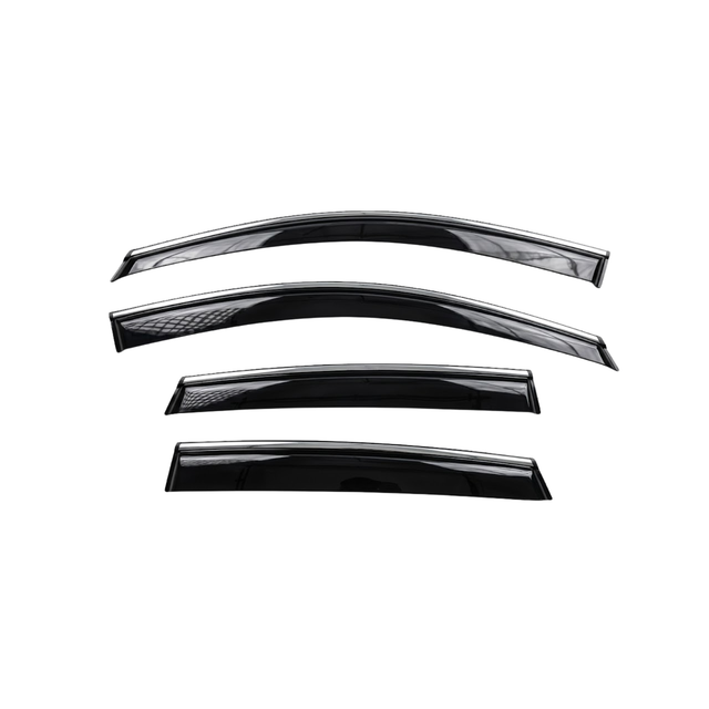 Toyota Vitz 2015 Shape Window Door Visor – Air Press Mugen Style Chrome (Set of 4) | New Heera Auto