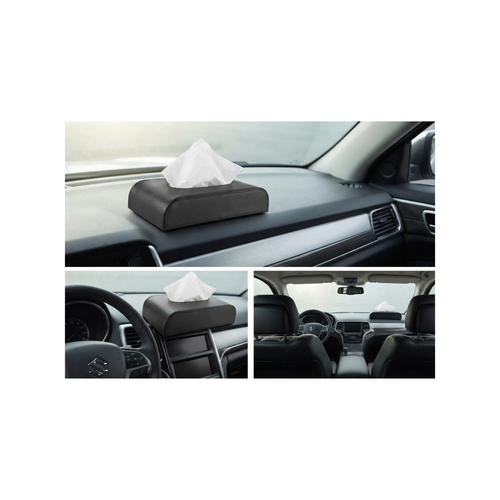 Luxury Leather Texture Car Tissue Box Holder | Premium Quality by New Heera Auto