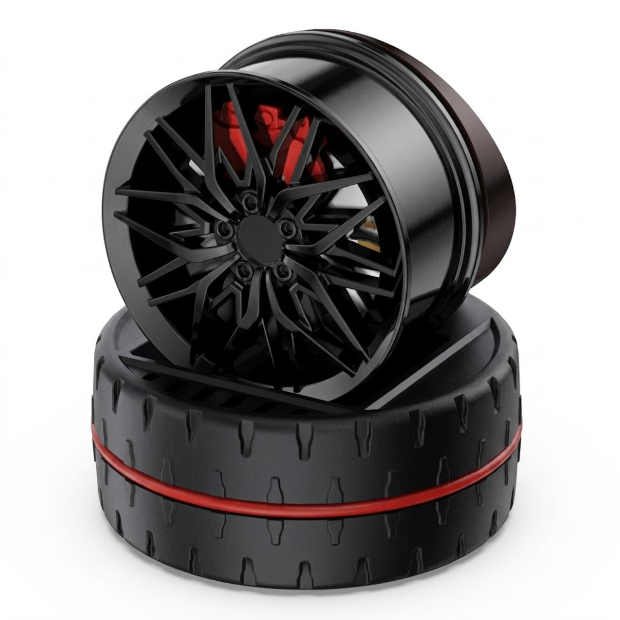 Solar-Powered Rotating Car Air Freshener – Alloy Wheel & Tire Design Dashboard Perfume | Premium Quality by New Heera Auto