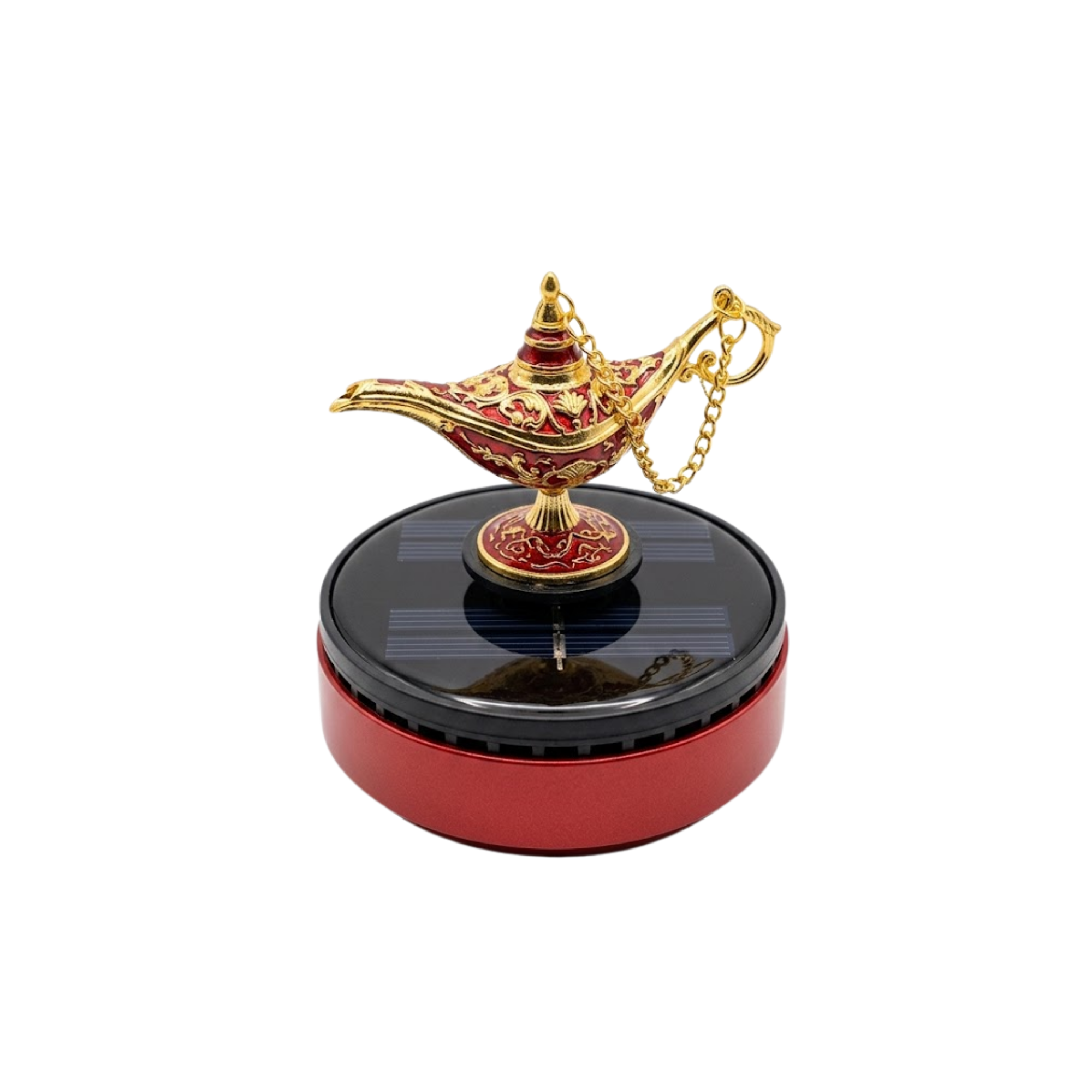 Solar Powered Aladdin Lamp Car Air Freshener - Luxury Rotating Dashboard Perfume & Aromatherapy Diffuser for Cars| Premium Quality by New Heera Auto