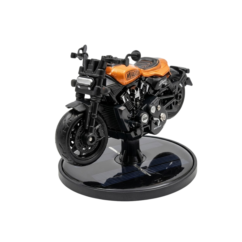 Solar Powered Motorcycle Car Air Freshener – Rotating Dashboard Aromatherapy Diffuser, Luxury Cruiser Ornament | Premium Quality by New Heera Auto