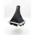 Toyota Corolla Premium Black Leather Gear Shift Boot Cover with Stylish Silver Base Frame | Premium Quality by New Heera Auto