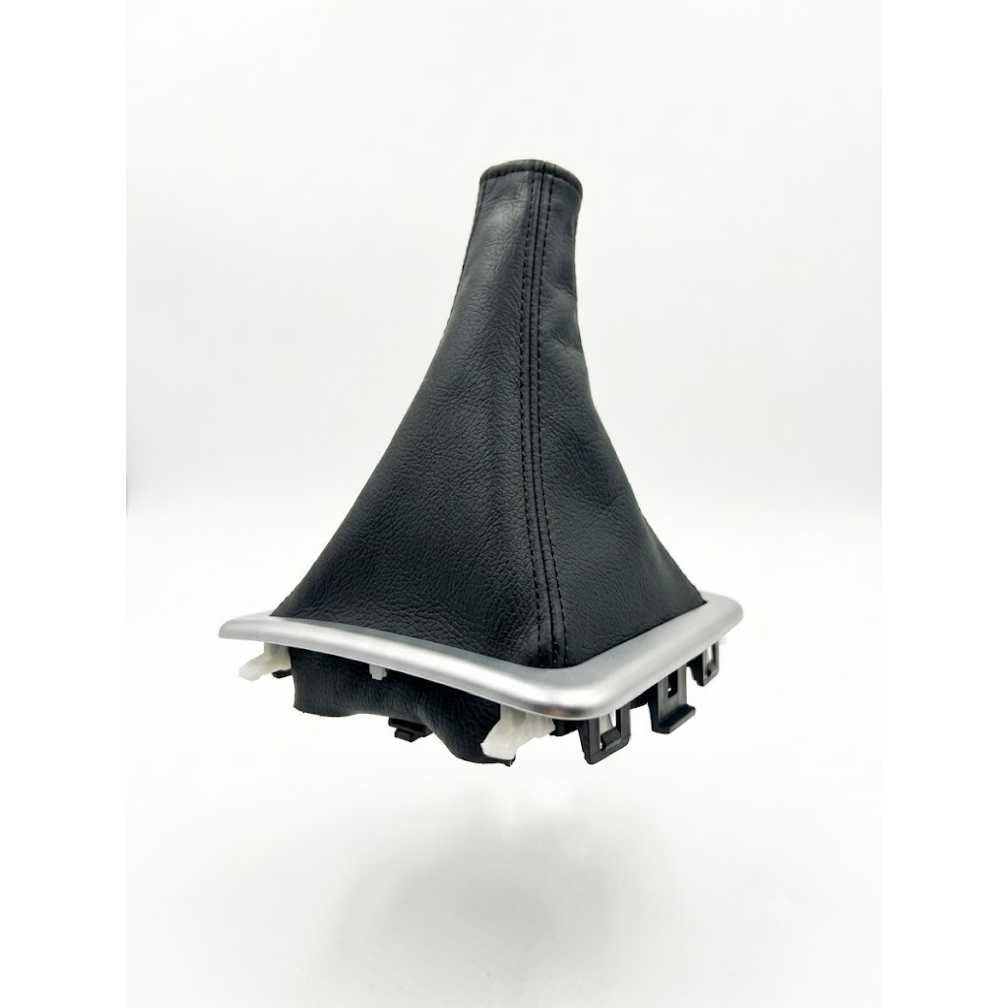 Toyota Corolla Premium Black Leather Gear Shift Boot Cover with Stylish Silver Base Frame | Premium Quality by New Heera Auto