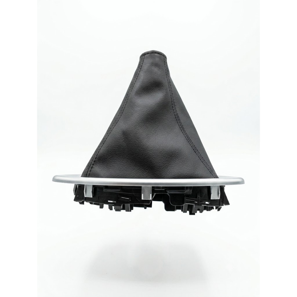 Toyota Corolla Premium Black Leather Gear Shift Boot Cover with Stylish Silver Base Frame | Premium Quality by New Heera Auto