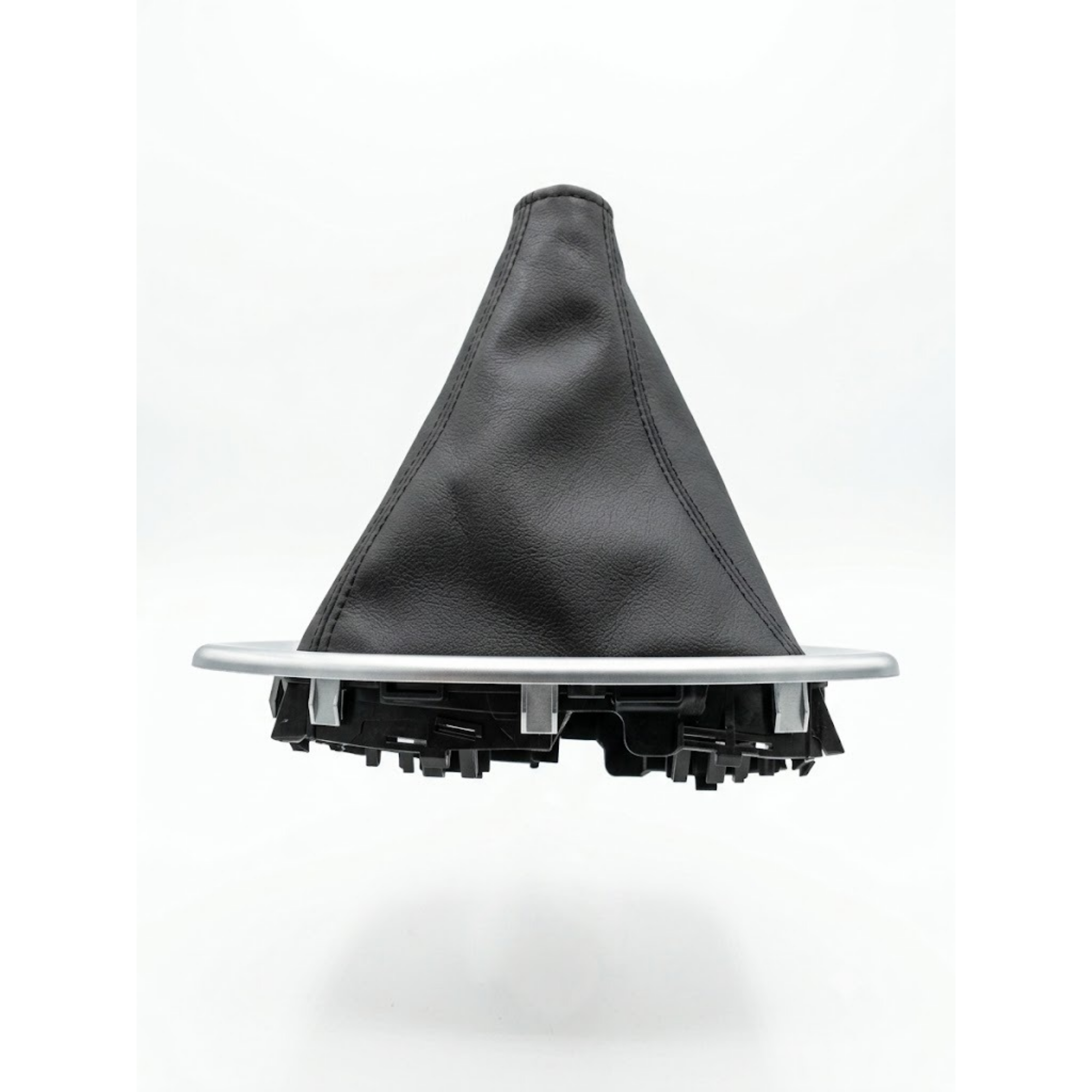 Toyota Corolla Premium Black Leather Gear Shift Boot Cover with Stylish Silver Base Frame | Premium Quality by New Heera Auto
