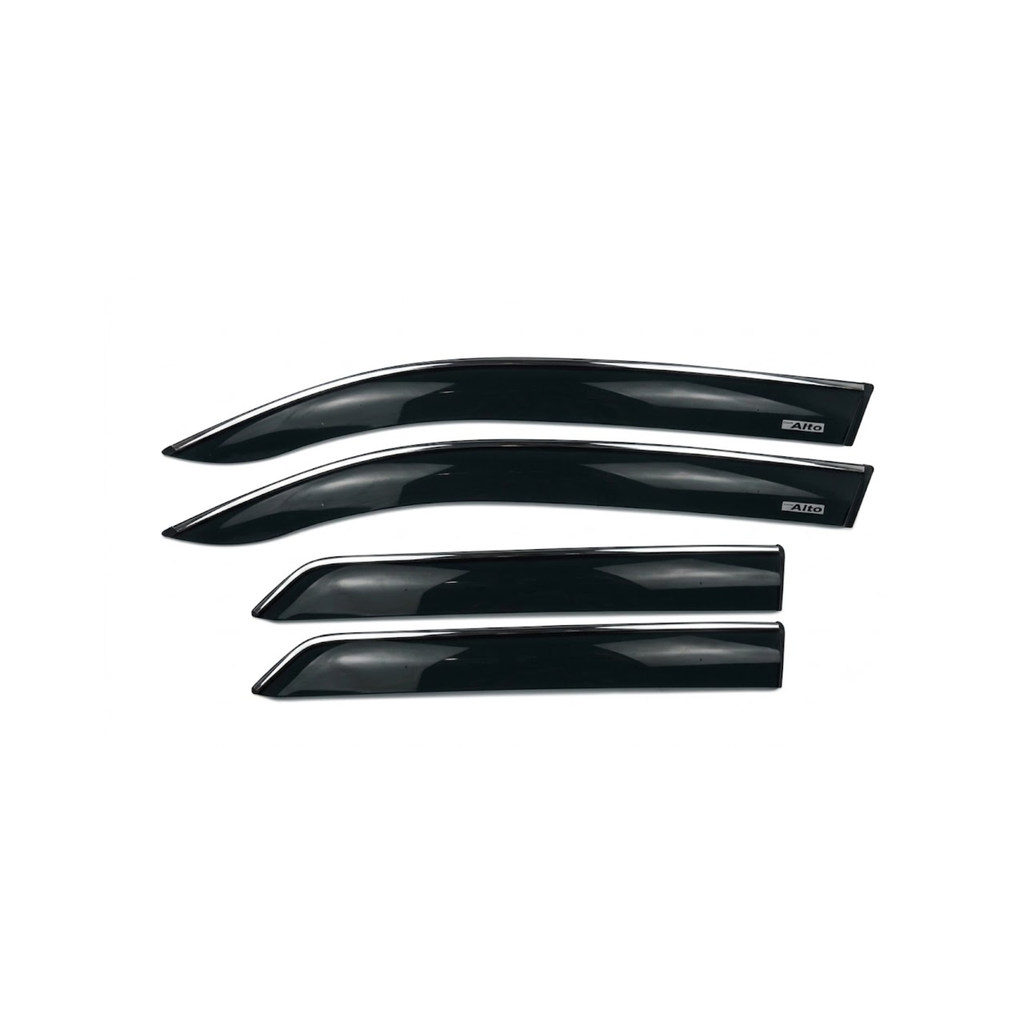 Suzuki Alto 660cc Window Door Visor – Air Press Mugen Style Chrome (Set of 4) | New Heera Auto