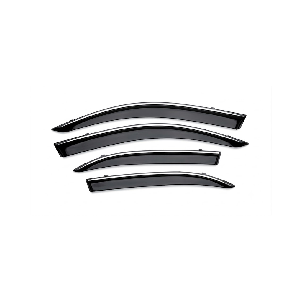Honda City 2005 Shape Window Door Visor – Air Press Mugen Style Chrome (Set of 4) | New Heera Auto