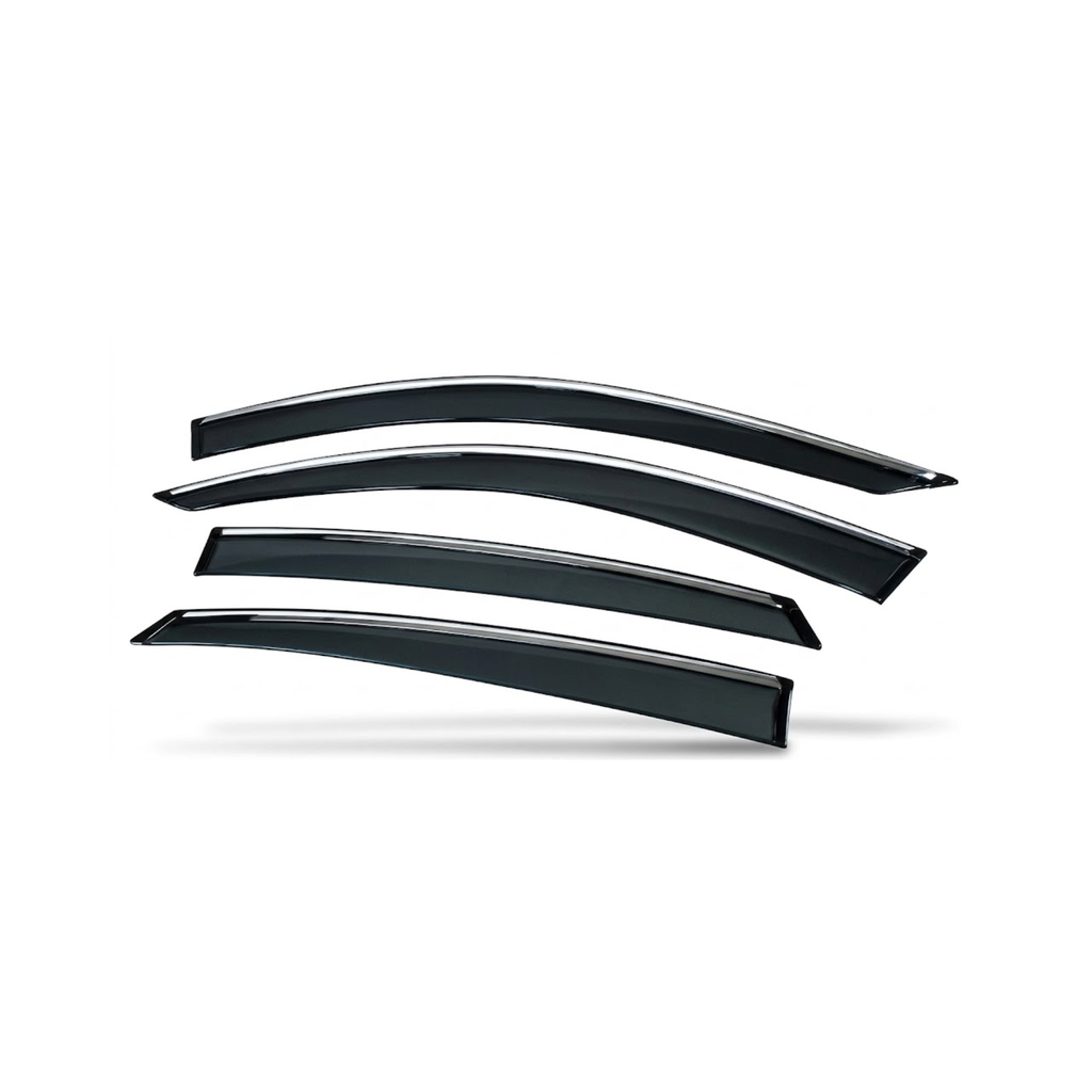 Honda City 2022 Shape (New) Window Door Visor – Air Press Mugen Style Chrome (Set of 4) | New Heera Auto