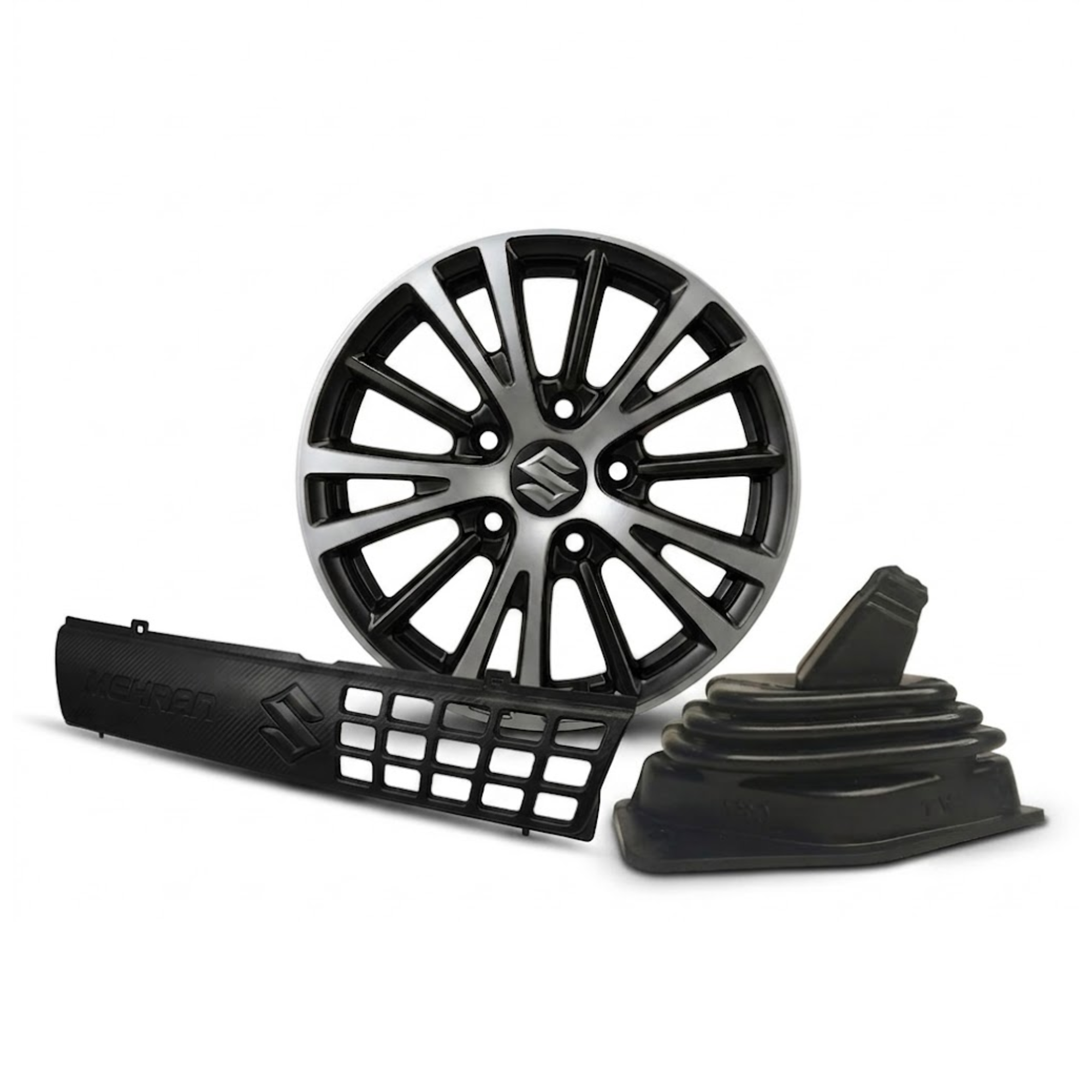 Suzuki Mehran | Gear Boot + Wheel Cover + Front Grill | 3 in 1 Bachat Package by New Heera Auto