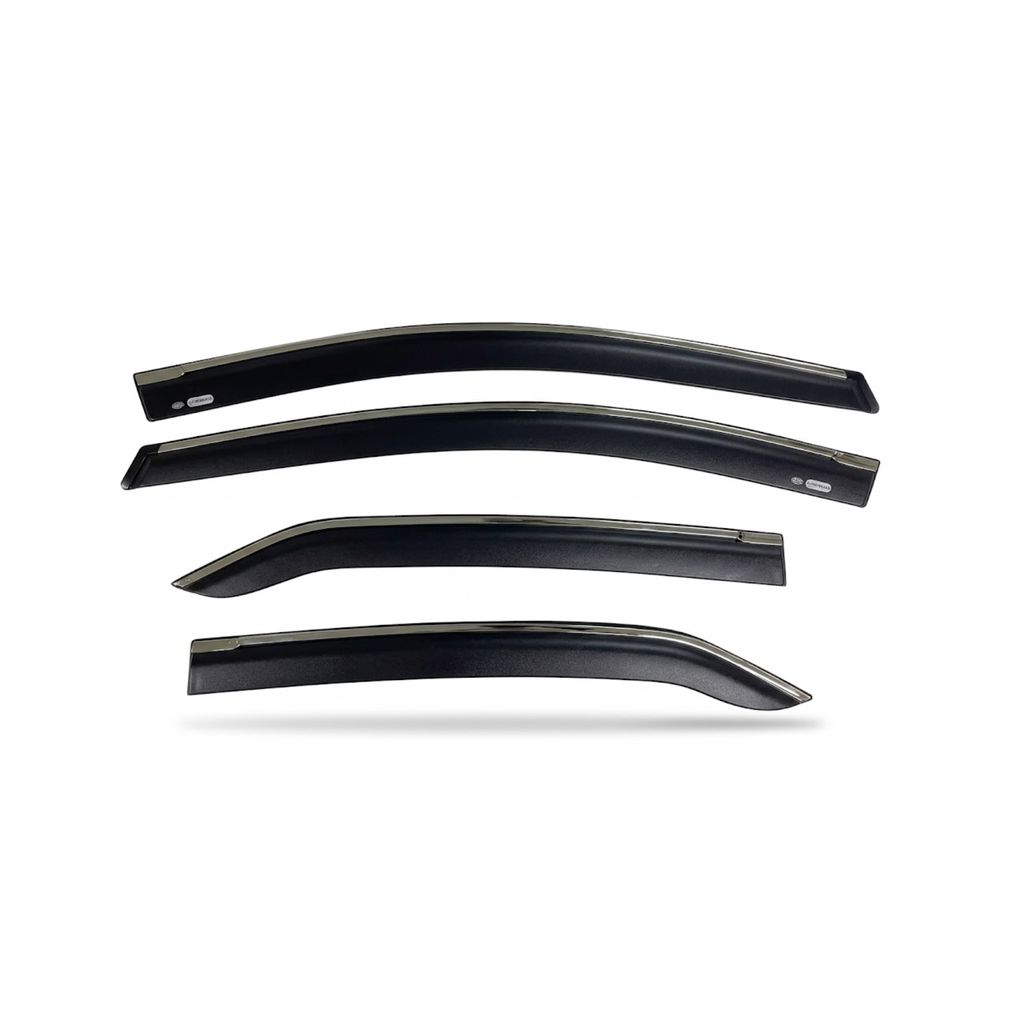 Toyota Corolla 2015 Shape Window Door Visor – Air Press Mugen Style Chrome (Set of 4) | New Heera Auto